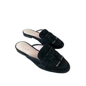 Kate Spade Berkeley Slide Mule Black Suede Leather Women's 6B Career Casual